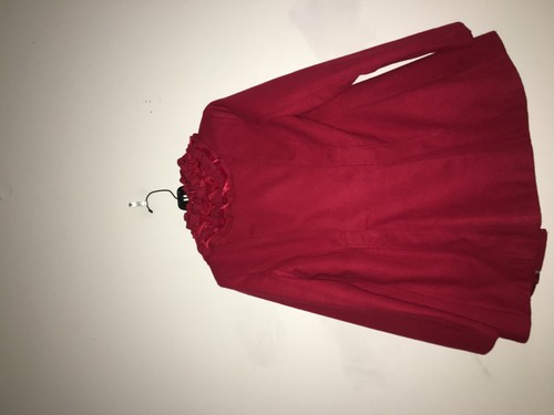 Jessica Simpson Size L 14 Red Ruffle Neck Jacket Coat Girls Kids Formal Winter - Picture 5 of 5