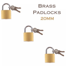 20mm Small Padlock Set 3 Pcs Suitcase Locks with Keys Mini Brass Padlock
