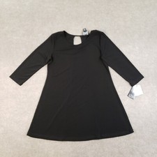 Clara Sun Woo Dress Extra Small Black Short Long Sleeve Lightweight Stretch