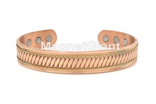 Gold plating on Solid Copper High Power Magnetic Bangle Bracelet Cuff - BG51CG