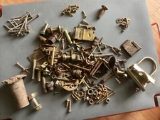 Large Lot Of Vintage Brass Hardware And Screws. See Pics