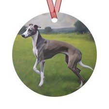 Greyhound Christmas Tree Metal Ornaments