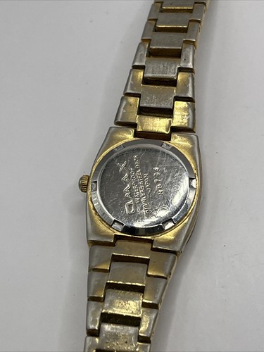 Omax Womans Gold Tone Dial Link Bracelet Band Quartz Watch 7.5"- New Battery - Picture 6 of 7