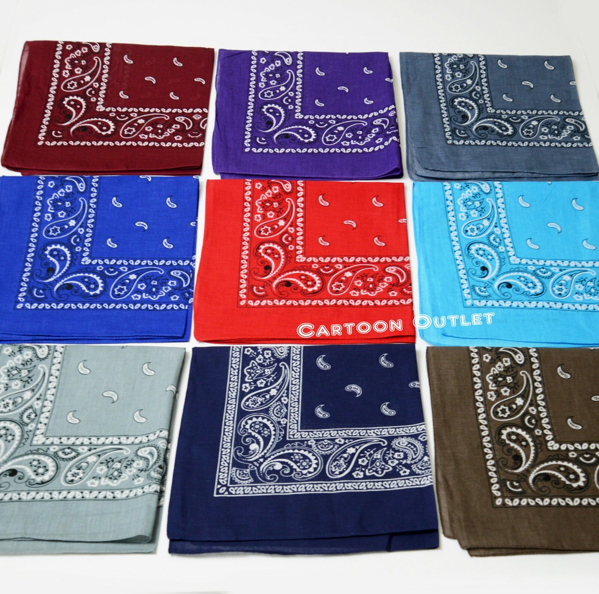 COWBOY WESTERN BANDANA 100% COTTON PAISLEY PRINT SCARVE