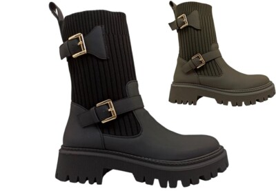 Stivaletti donna Laura Biagiotti 8271 stivali bikers anfibi comodi da  passeggio