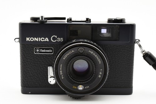 [Near MINT Konica C35 Flash Matic 35mm Rangefinder Film Camera Black JAPAN - Picture 16 of 24