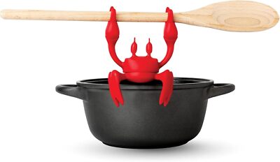 Red Crab Silicone Spoon Rest Kitchen Utensil Holder Fun Home Gift Idea