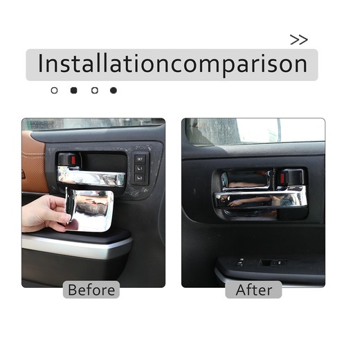 Cubierta de moldura de tazón de puerta interior de auto cromado ABS para Toyota Sequoia Tundra 2007-2021 - Imagen 10 de 12