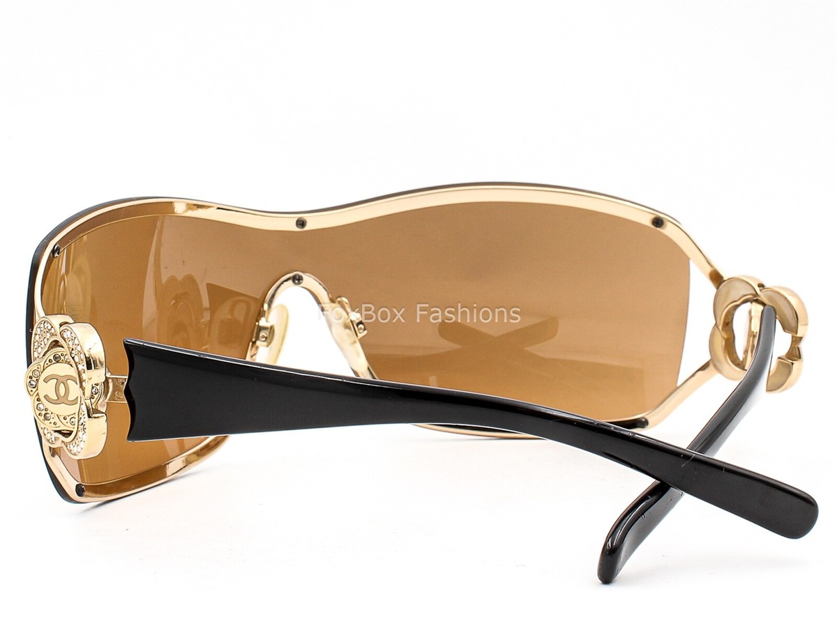 【美品】CHANEL sunglasses GOLD BROWN hyde CHANEL Sunglasses: Cat Eye Sunglasses, titanium — Fashion
