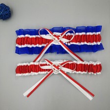Bridal Garters For Bride Patriotic Wedding Garter Belt Set Red Royal Blue White