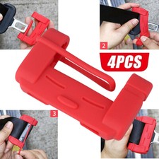 Red-4pcs Car Seat Belt Buckle Clip Silicone Anti-scratch Cover Safe Accessories Red-4pcs Car Seat Belt Buckle Clip Silicone Anti-scratch Cover Safe Accessories