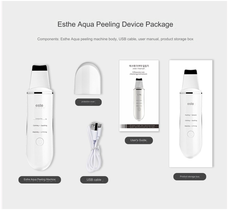 ESTE Aqua Peeling Galvanic Ion Massager Lifting Cooling Peeling