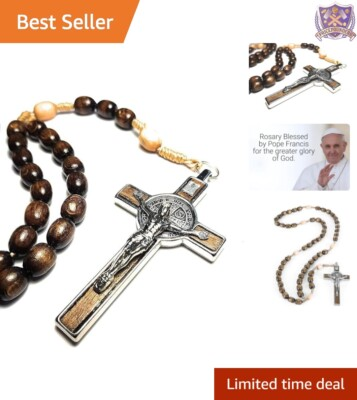 #ad Authentic Italian Rosary Necklace Blessed by Pope 21.5quot; with Proof of Blessing $14.99
