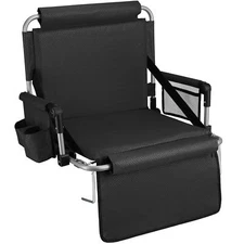Alpcour Folding Stadium Seat with Back Support – Deluxe Waterproof Cushion Chair