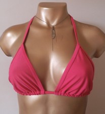  Stylish Un Lined  Pink Halterneck Triangle  Bikini Top Size 14 By Tribord - New