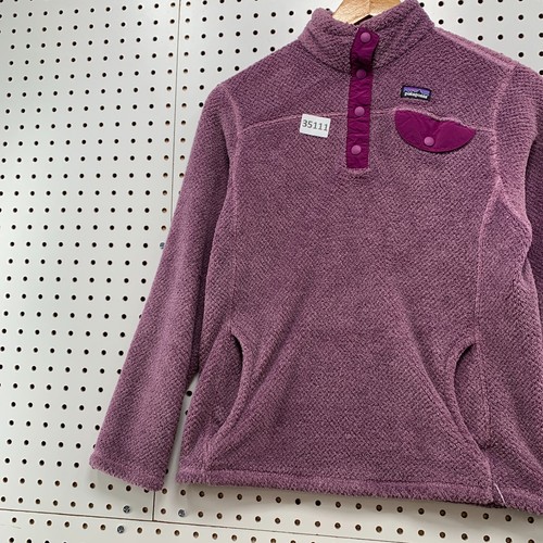 Patagonia Retool 1/4 Snap Sweater Youth Girls XL Size 14 Purple Pullover 18x23 - Picture 3 of 12