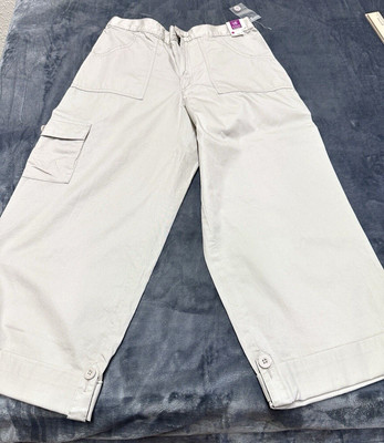 Bobbie Brooks Pants Women 8 Petite Tan Khaki Brown Twill Casual Business Crop