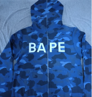 BAPE Swarovski blue camo full zip hoodie Size M from Japan