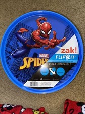 Zak Designs Marvel Spider-Man Flip It 9 Dinnerware Plate Lot Of 7
