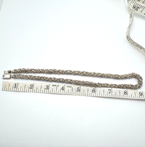 Vintage mexikanische 925 Sterlingsilber byzantinische Gliederkette Halskette 18" - Bild 3 von 6