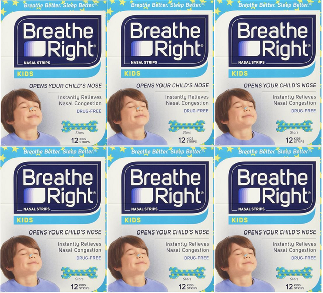 72 BREATHE RIGHT Nasal Strips for Kids Children Child Size Nose Band