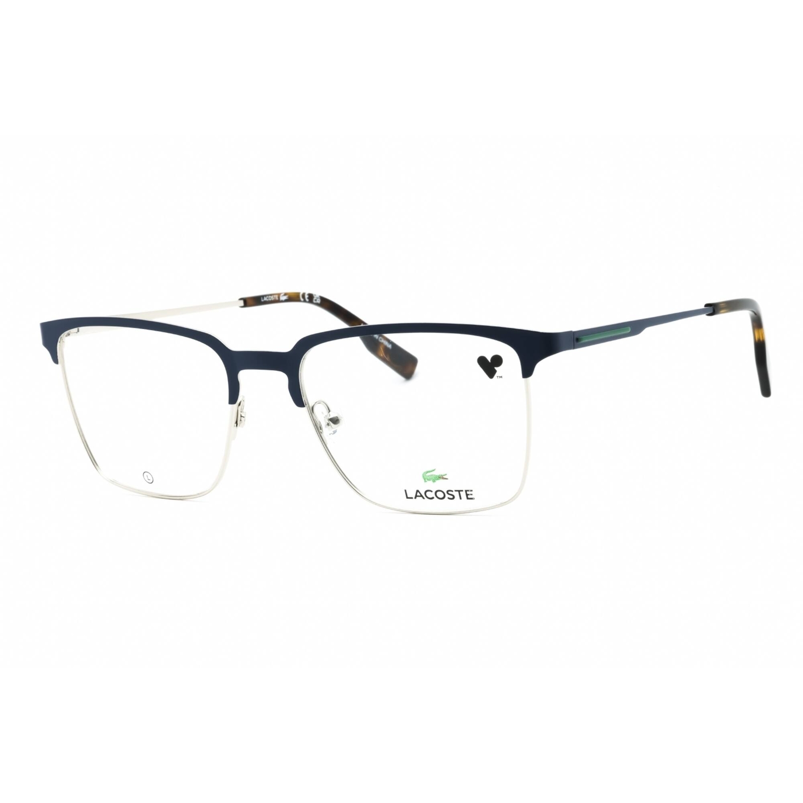 Lacoste Mens Eyeglasses Matte Blue Metal Square Shape Full Rim Frame L2295 424 8890₽