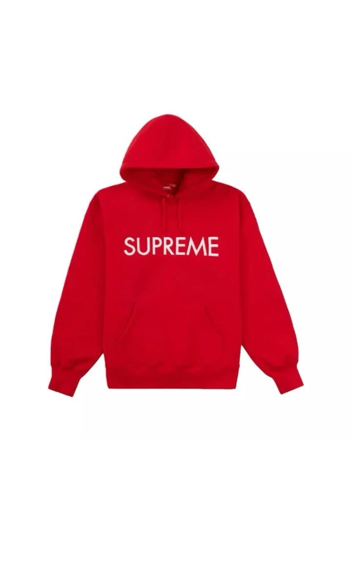 SWEATSHIRT À CAPUCHE SUPREME CAPITAL   ROUGE   TAILLE HOMME L ????✅