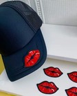 4 Pack Red Lips Iron or stitch-on Appliqué (2.55” x 1.45”)