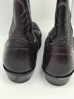Bottes Cowboy Nocona Homme 10 D – Cuir Marron Brodé – Made In USA – Occasion