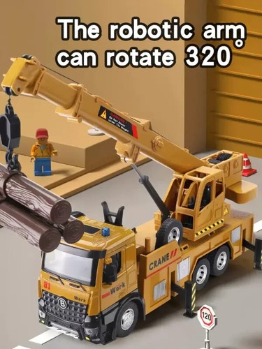 Large Truck Crane Engineering Vehicle Alloy Model Car Construction Toys Metal... - Picture 23 of 24