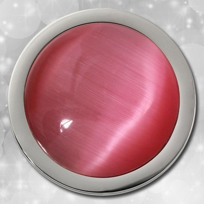 Damen Coins pink 25 mm Einleger Glas Edelstahl Cateye Coin Amello ESC741P