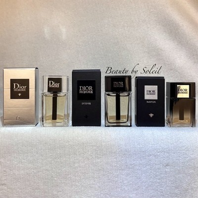 3pc Dior Homme MINI Set: Eau de Toilette, Parfum 7.5ml, Intense EDP (2026) 10ml