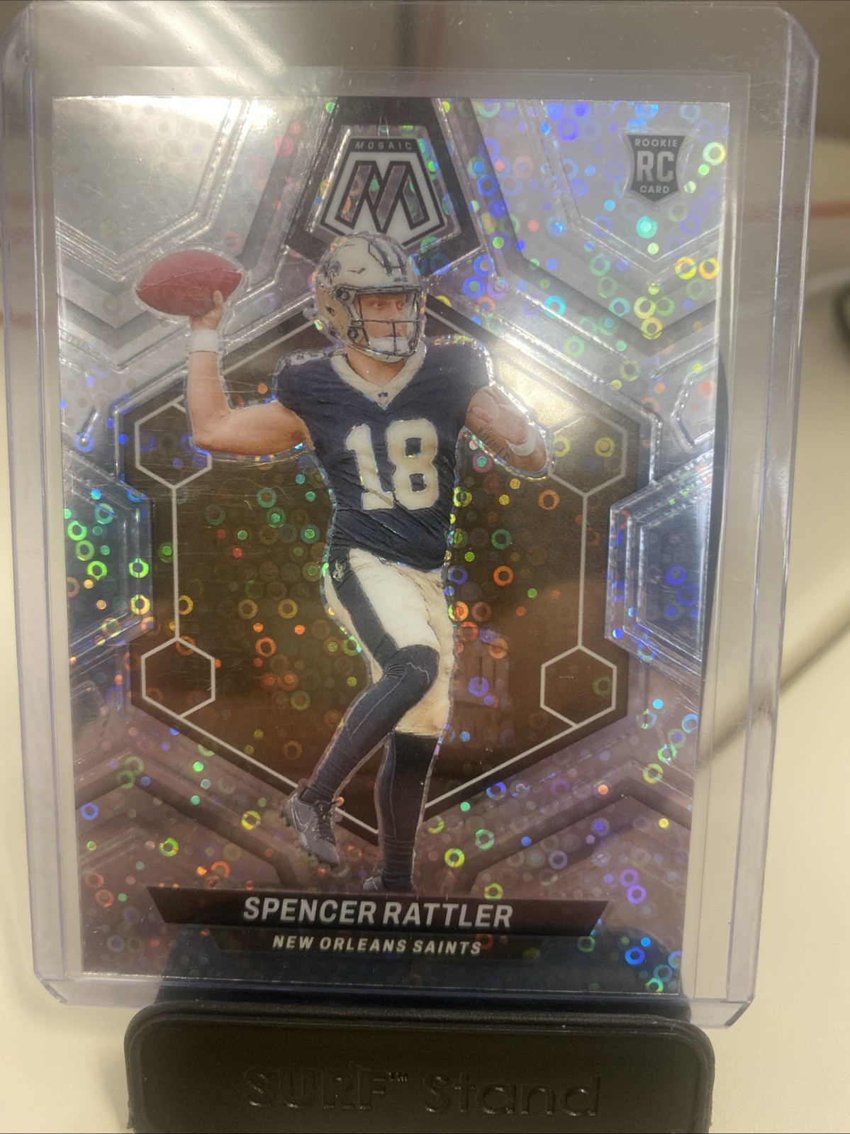 2024 Panini Mosaic #393 Spencer Rattler Rookie No Huddle Saints