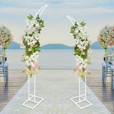 Set of 2 Metal Wedding Arch Backdrop Flower Stand Balloon Stand Party Event Deco