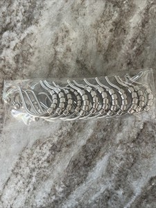 12pc Brushed Nickel Shower Curtain Hooks J Shape Metal Rings Rustproof Hanger
