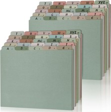 2 Set 50 Alphabet File Dividers A-Z Top Tab 9.8x11.7 inches, Morandi