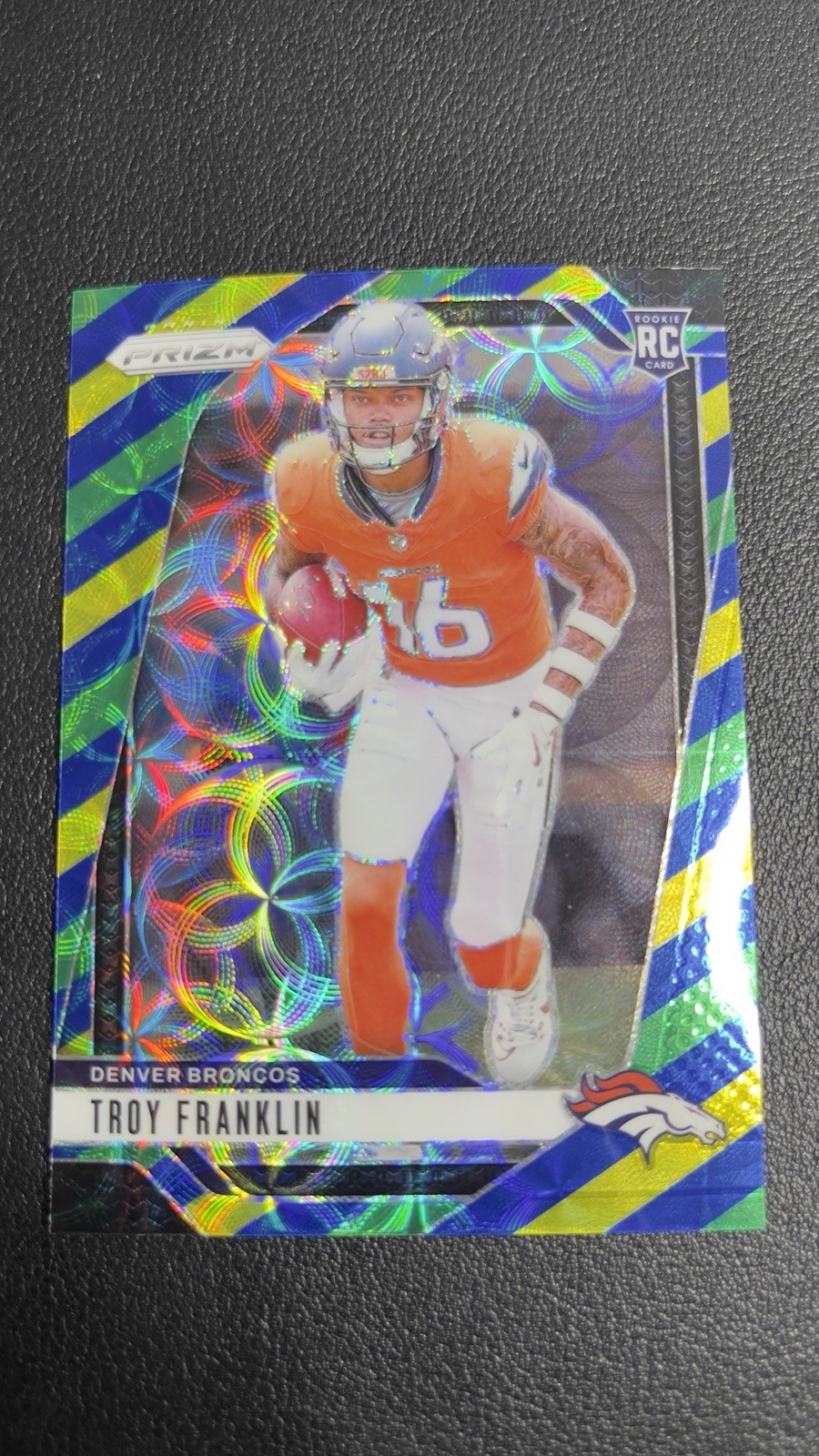 2024 Panini Prizm Rookies Troy Franklin #393 Choice Blue Yellow Green Prizm (RC)