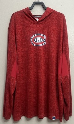 Fanatics Authentics Pro Montreal Canadians Lightweight Pullover Hoodie Size 5XL