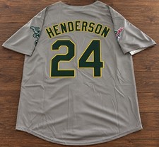 Rickey Henderson Oakland Athletics 1990 World Series Grey Men's Jersey