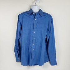 Brooks Brothers 346 Dress Shirt Mens 17-35 Blue French Cuff Micro Check
