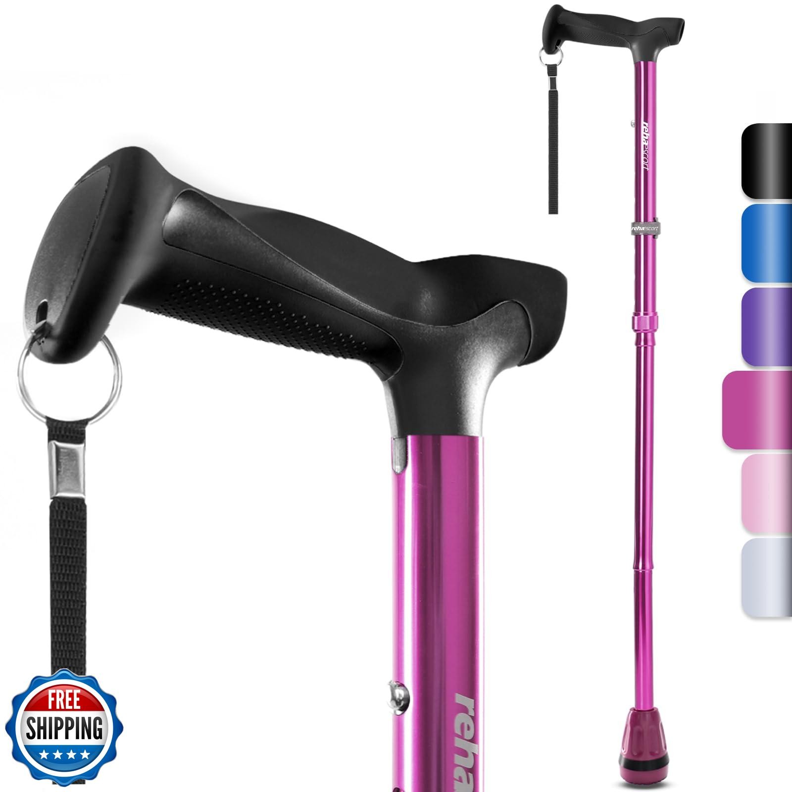 Rehaescort Walking Cane, Folding, Adjustable, Lightweight, Walking Canes for 