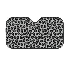 LUADSN Black Leopard Print Windshield Sunshade for Car Truck SUV 55x29.9