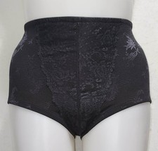 46"-8XL Crown-ette 0370-1 satiny lace light control brief, Black 27073