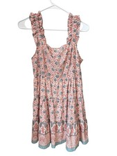 Blu Pepper Floral Paisley Dress Women’s Medium Multicolor Tiered Sundress Boho