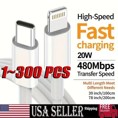 Fast Charger Cable Type USB C PD  Cord to For iPhone 14 13 12 11 Pro Max XR lot