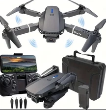 Drone 2025 4K HD Dual Camera WiFi FPV RC Foldable Quadcopter + 2 Batteries