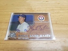 2005 Fleer National Pastime First Name Bases Silver 132/225 Mark Teixeira Auto