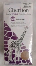 6-pairs Cherilon Quality Opaque Thigh High Socks Melon 60 Denier One Size