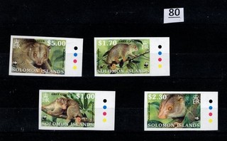 // SOLOMON ISLANDS MNH IMPERF WWF ANIMALS