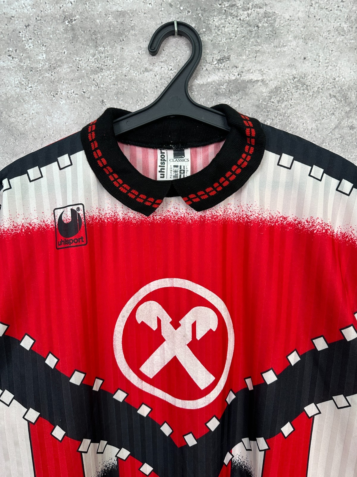 VINTAGE 1994 UHLSPORT TEMPLATE FOOTBALL SHIRT #12 ALBANIA HOME JERSEY SIZE XL